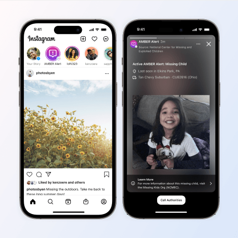 AMBER Alerts on Facebook and Instagram